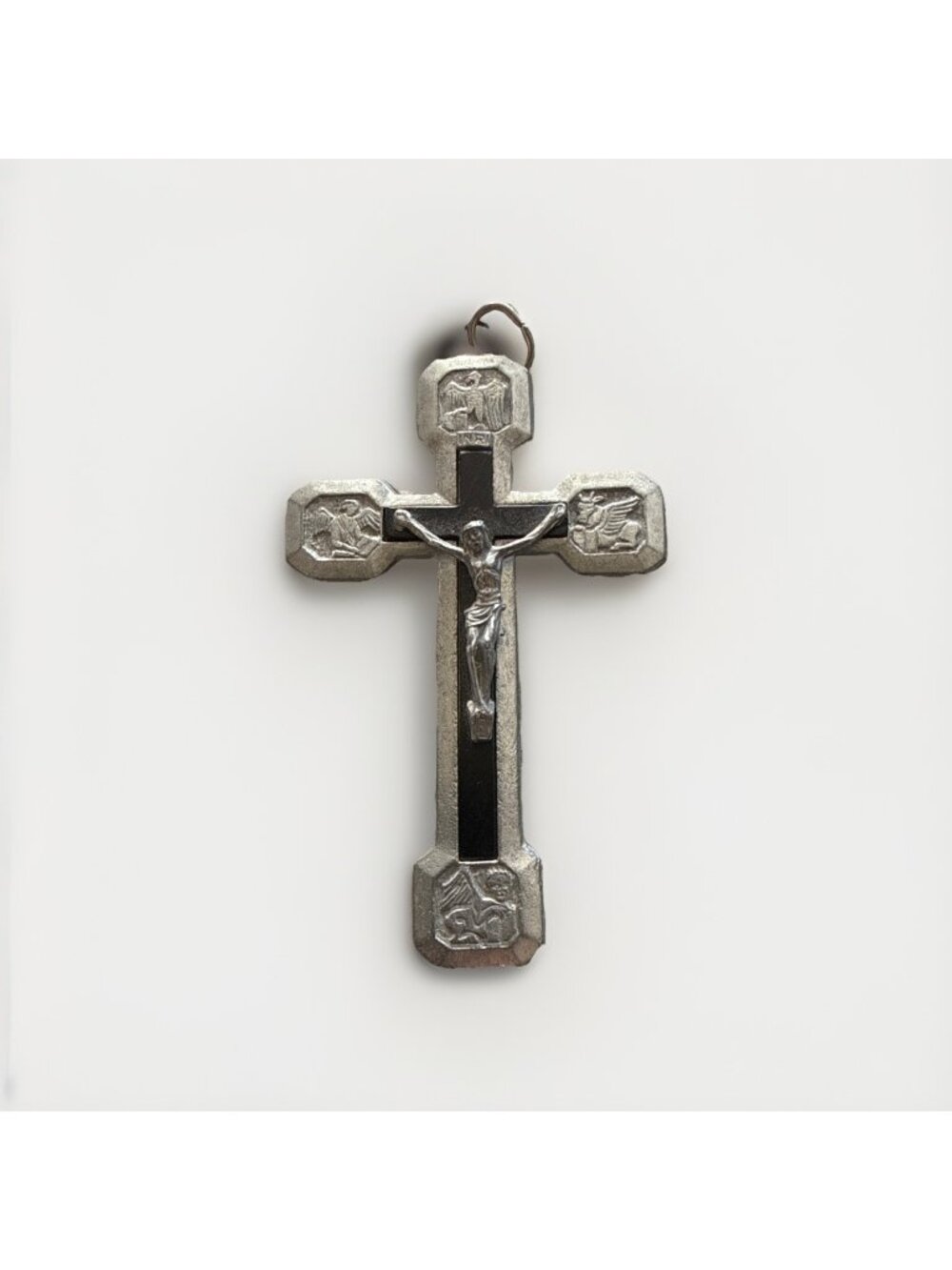 Vintage Roma Crucifix Pendant Catholic Cross INRI Four Evangelists Italy 2.5”